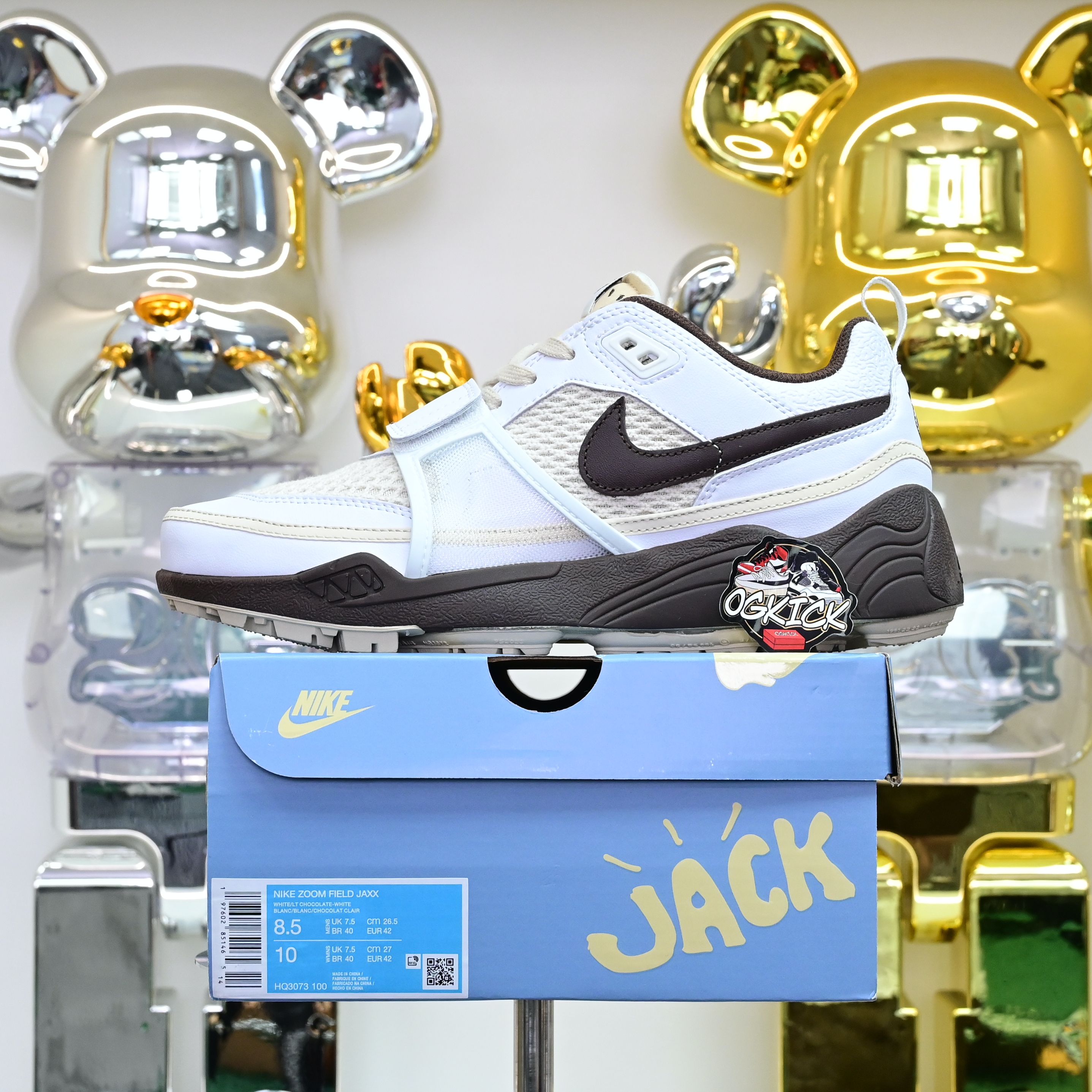 Travis Scott x Nike ZOOM Field JAXX“White/ Light Chocolate”HQ3073-100