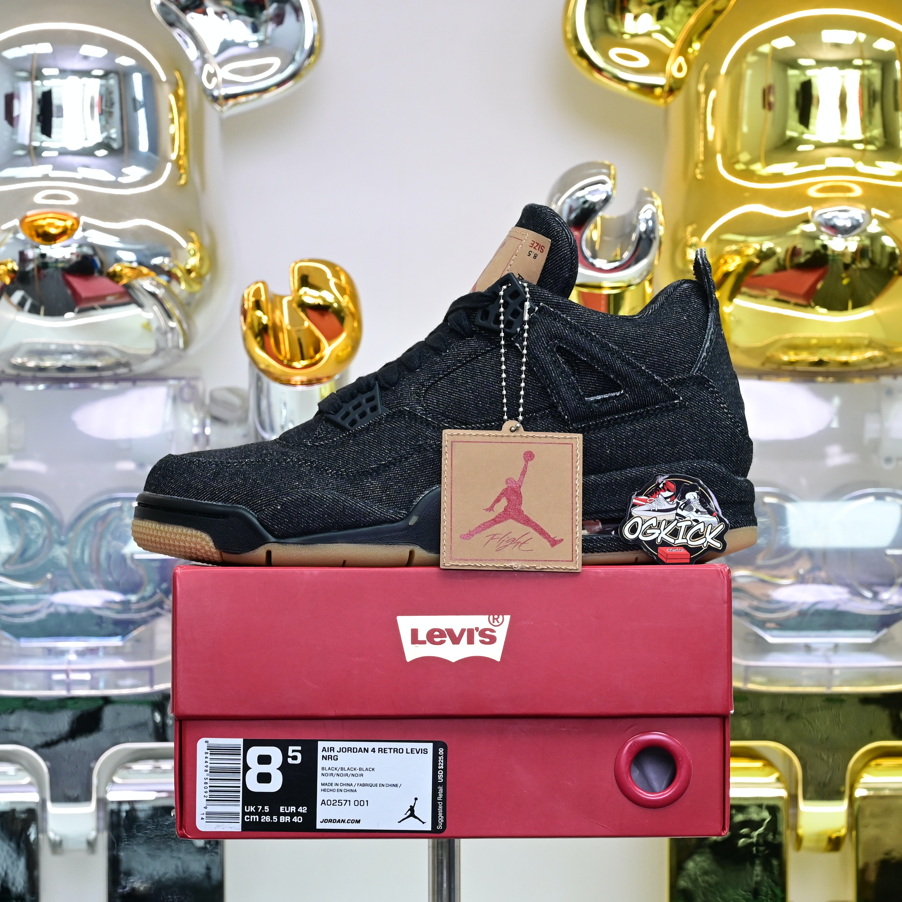 levi's x  Air Jordan 4 levis black (levis tag)AO2571-001