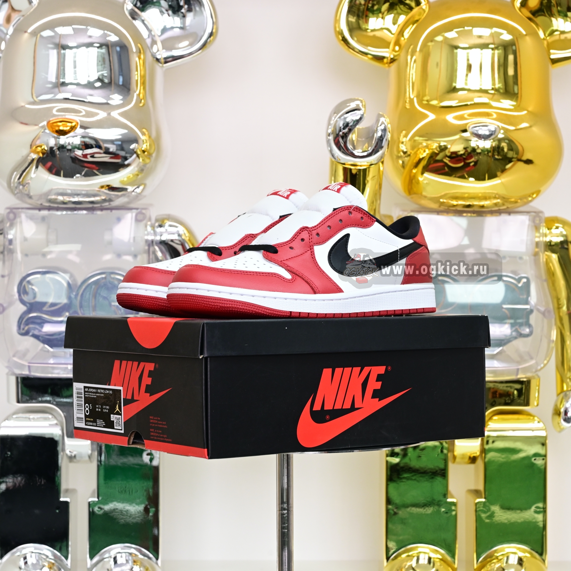 Air Jordan 1 RETRO LOW OG“Black Muslin Varsity Red” HQ6998-600