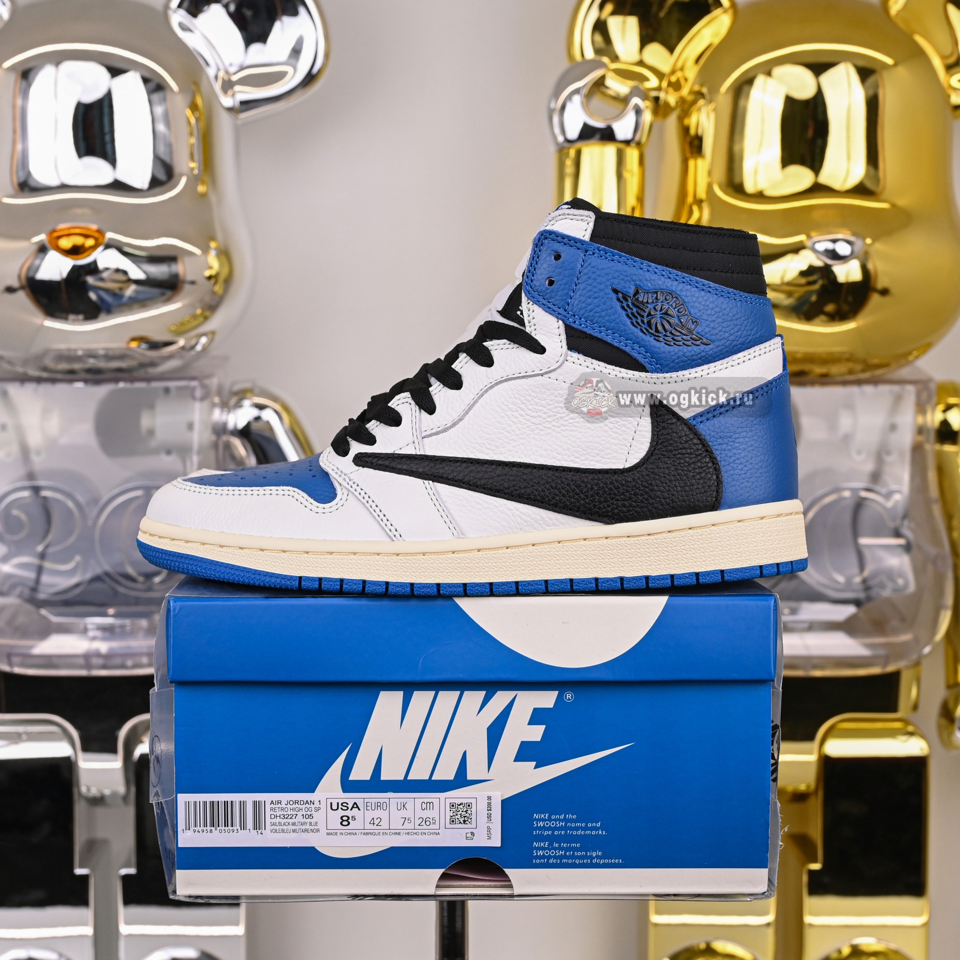 FRAGMENT DESIGN X TRAVIS SCOTT X AIR JORDAN 1 RETRO HIGH DH3277-105