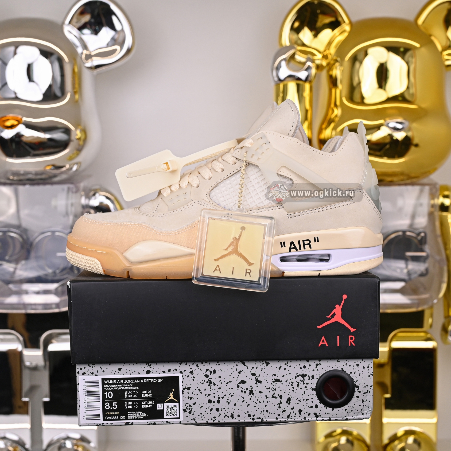 AIR JORDAN OFF-WHITE X WMNS AIR JORDAN 4 SP 'SAIL' CV9388-100